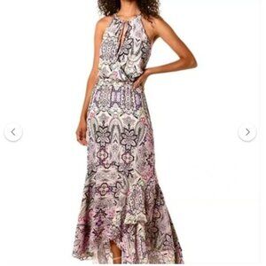 Parker Francesca  Paisley Maxi Tiered Halter Dress NEW